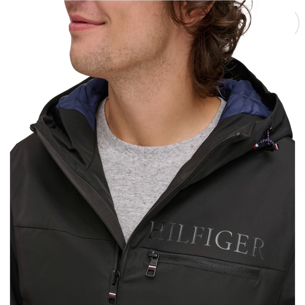 Tommy Hilfiger Hooded Flex Tech Jacket Coat L - Picture 6 of 8